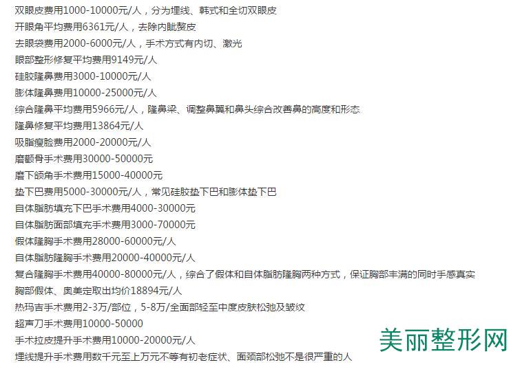 银川刘耐温整形美容医院超火价格表出炉咯